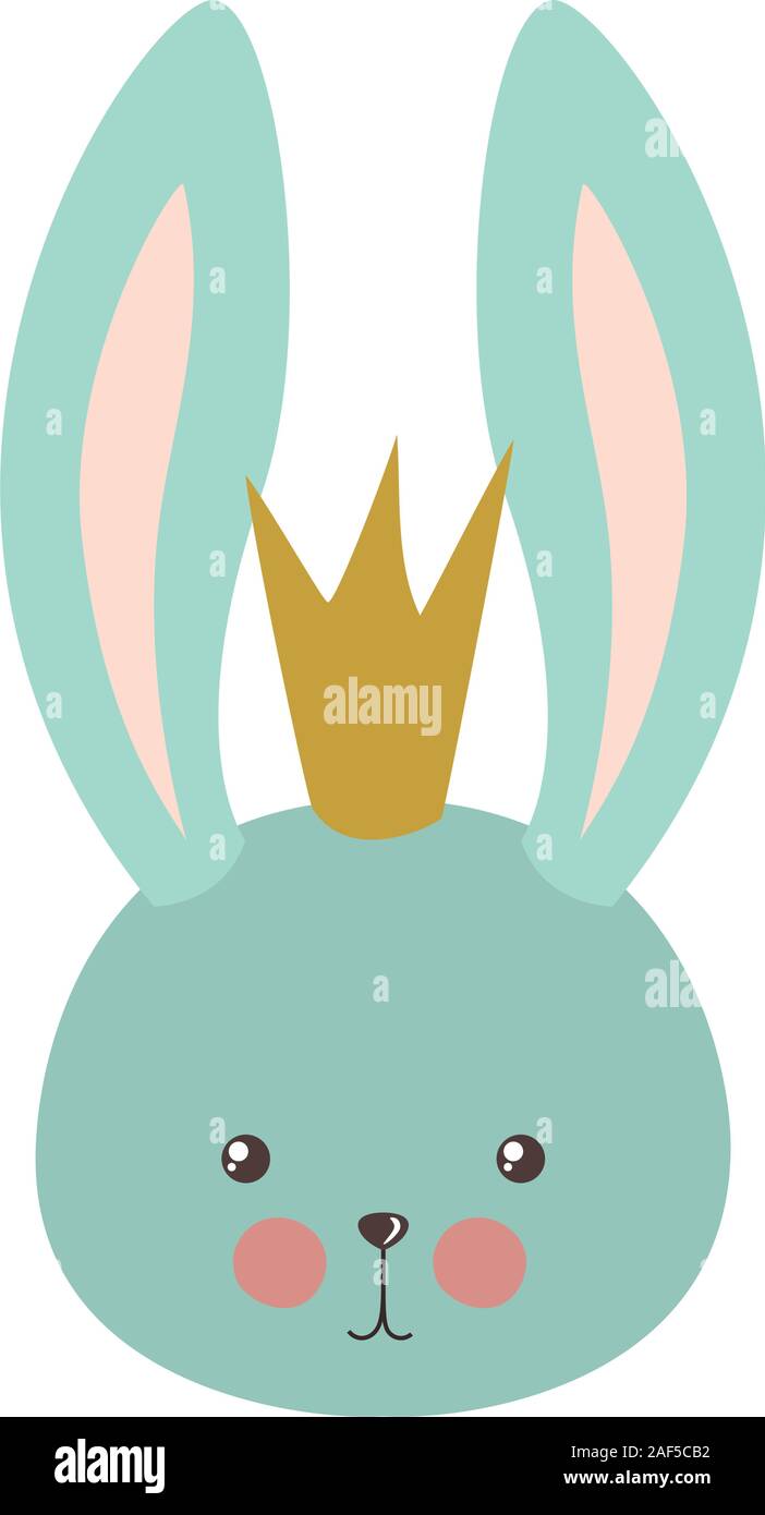 Cute rabbit cartoon with crown vector design Stock Vector Image & Art ...