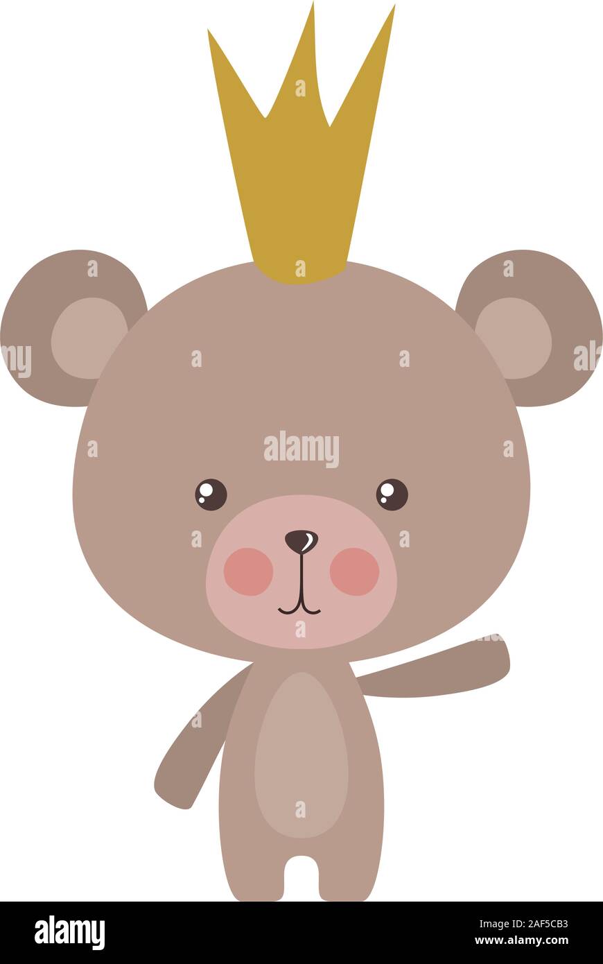 Cute bear cartoon with crown vector design Stock Vector Image & Art - Alamy