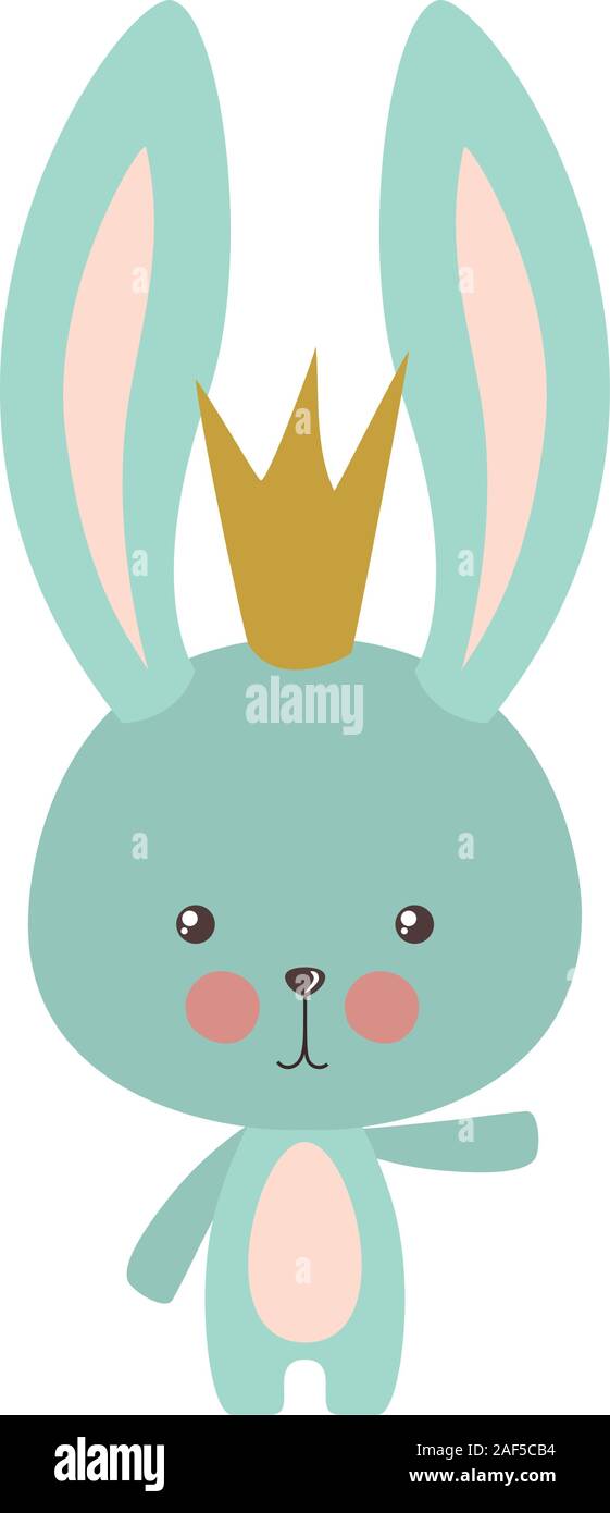 Cute rabbit cartoon with crown vector design Stock Vector Image & Art ...