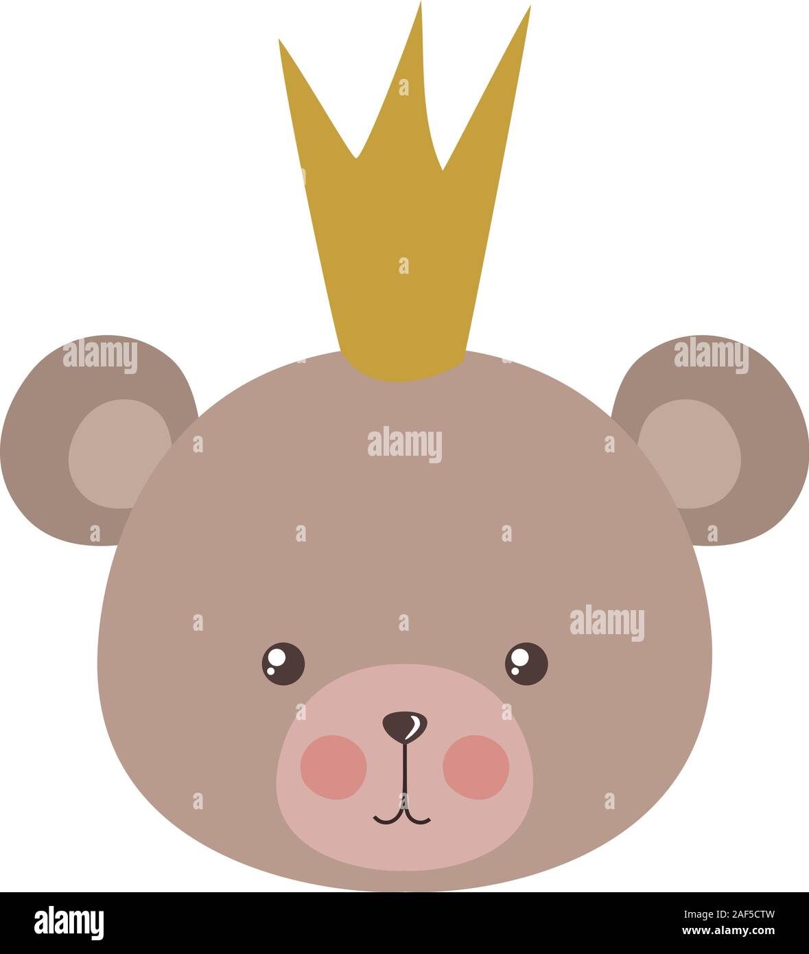 Cute bear cartoon with crown vector design Stock Vector Image & Art - Alamy
