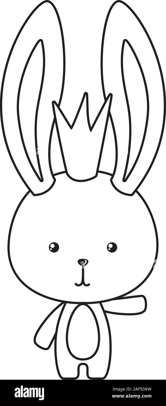 Cute rabbit cartoon with crown vector design Stock Vector Image & Art ...