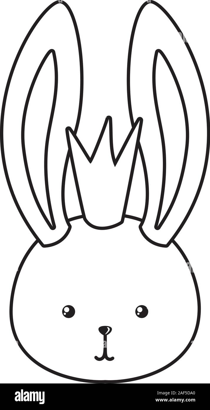 Cute rabbit cartoon with crown vector design Stock Vector Image & Art ...