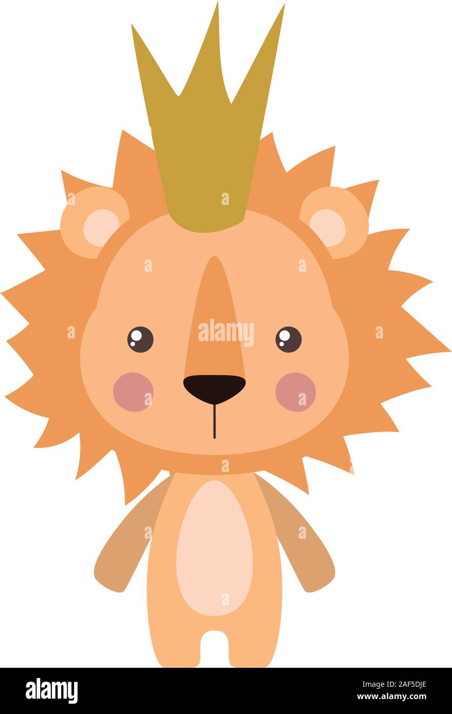 Cute lion with crown vector design Stock Vector Image & Art - Alamy