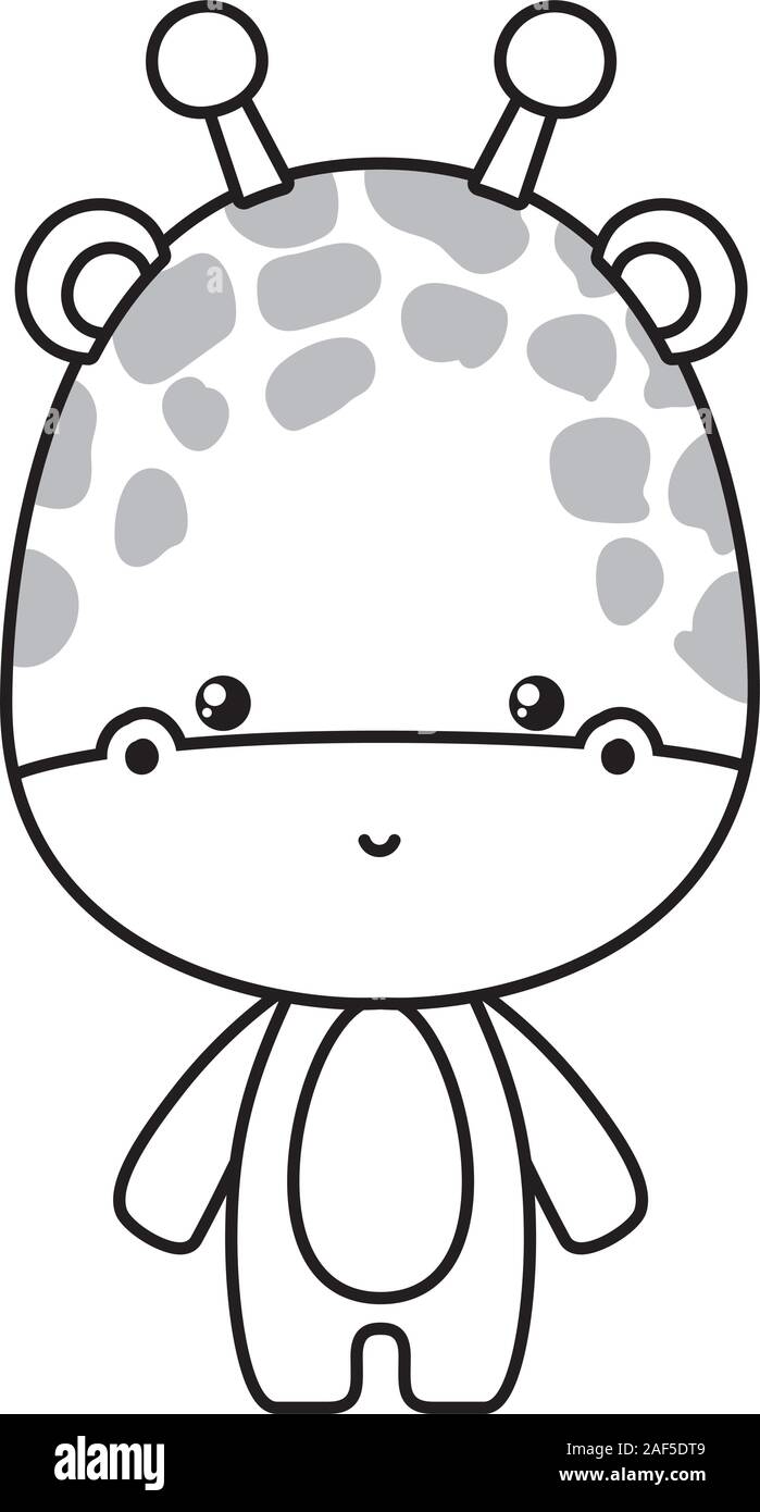 Cartoon Giraffe Black and White Stock Photos & Images - Alamy