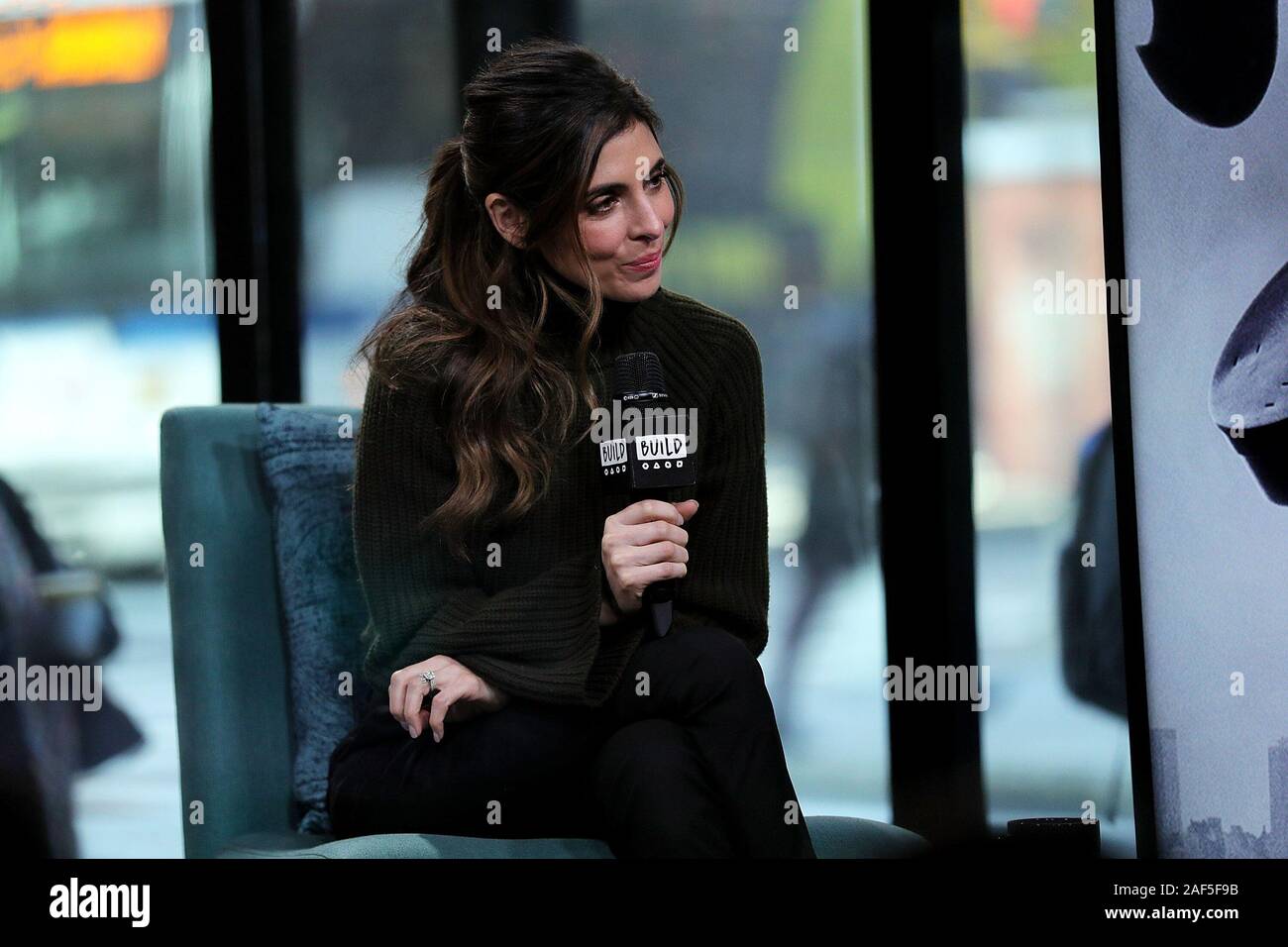 Jamie-Lynn Sigler inside for AOL Build Series Celebrity Candids - THU, AOL Build Series, New York, NY December 12, 2019. Photo By: Steve Mack/Everett Collection Stock Photo