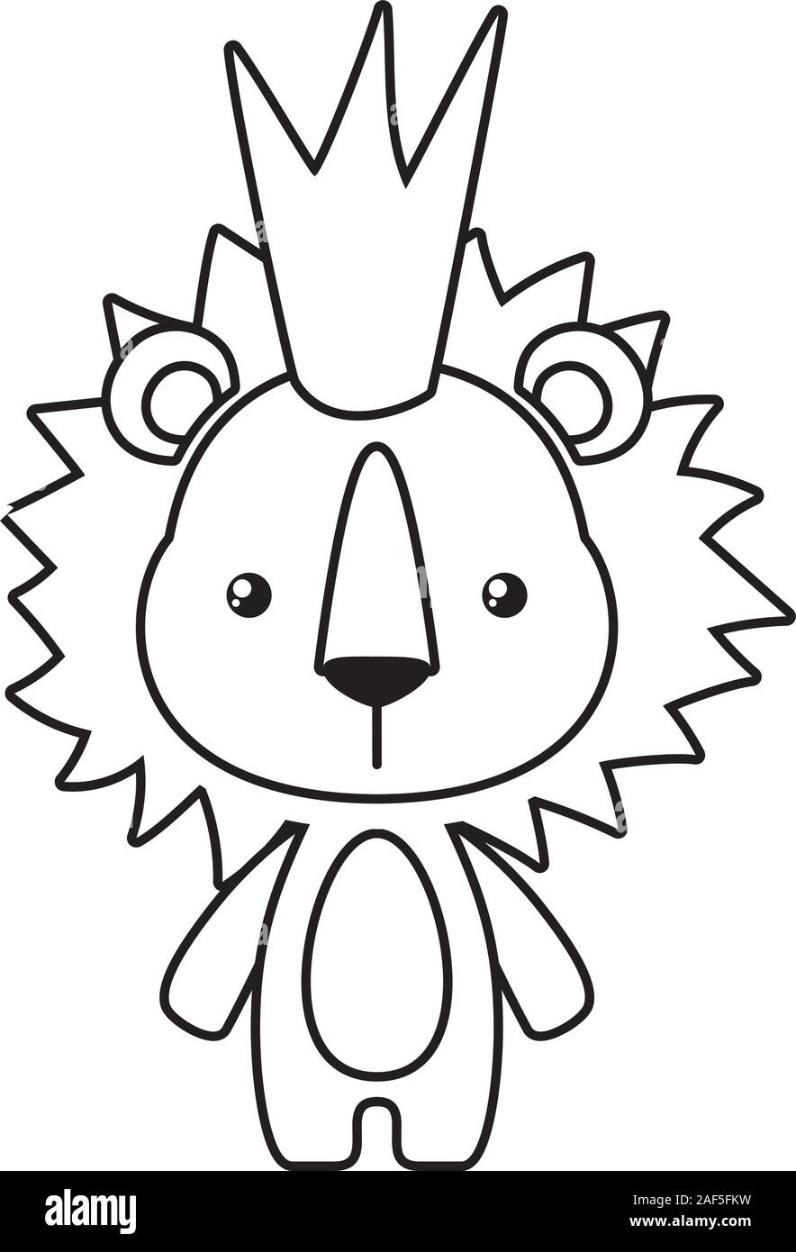 Cute lion with crown vector design Stock Vector Image & Art - Alamy