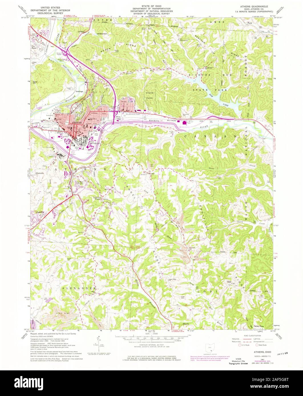 Map of athens ohio hires stock photography and images Alamy