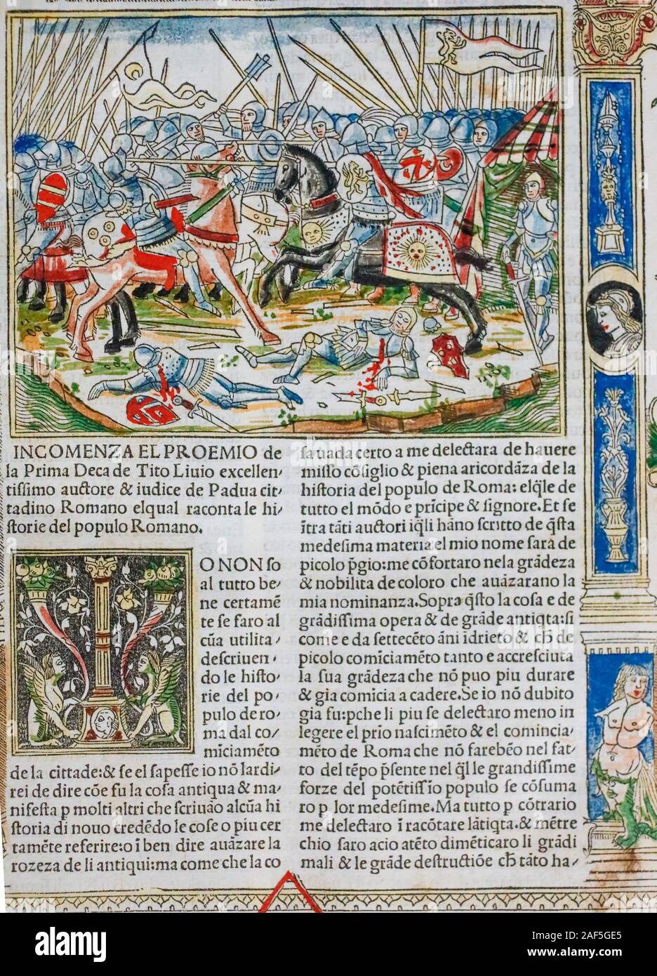 Illustrated medieval manuscript Stock Photo