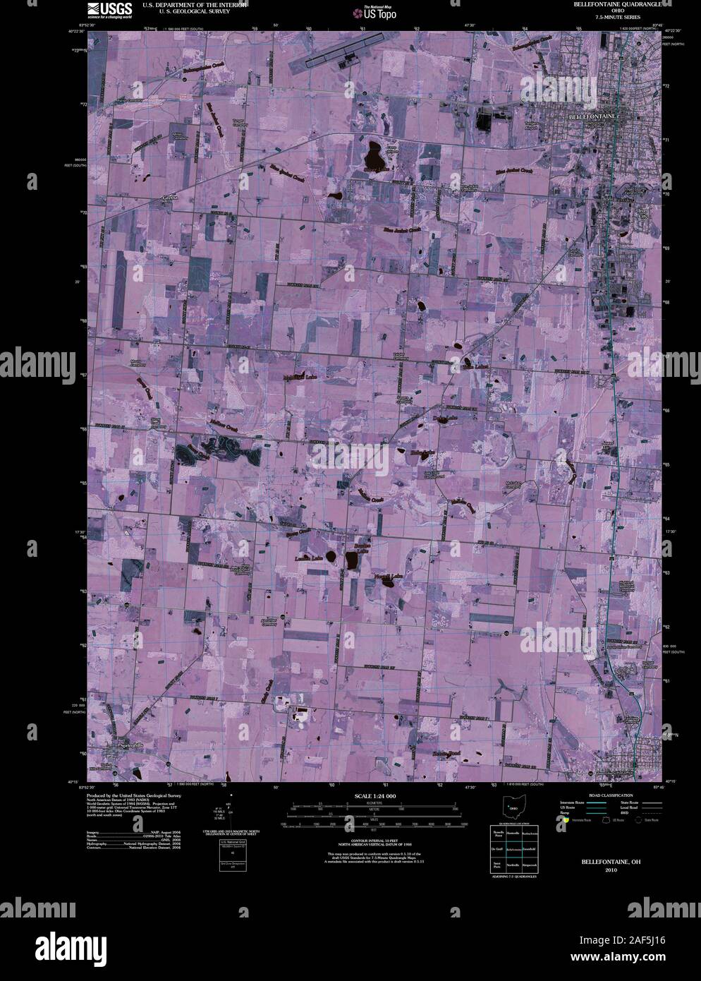 Bellefontaine ohio map hires stock photography and images Alamy