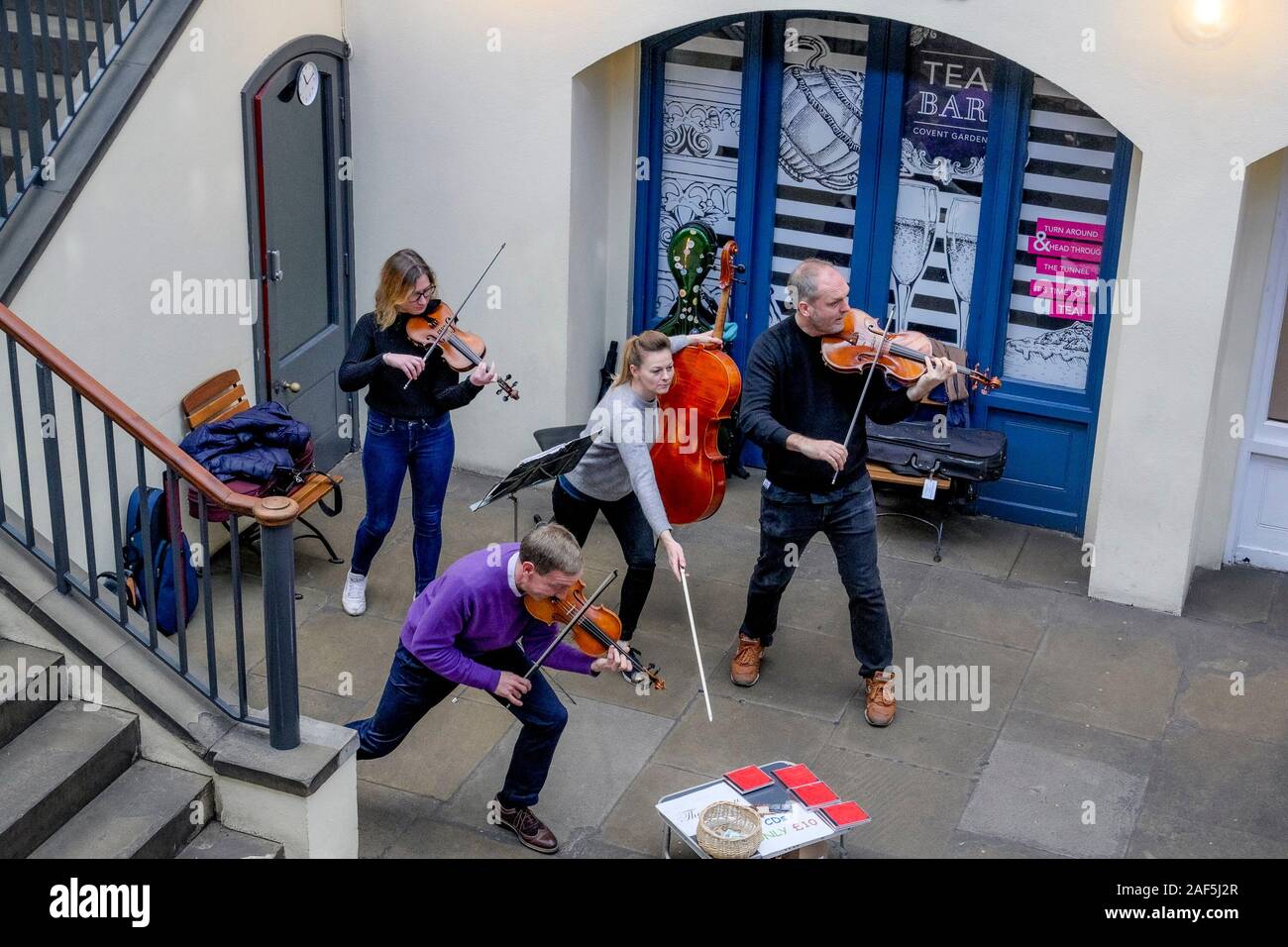 String Quartet, playing Covent Garden, London, England, UK Stock Photo