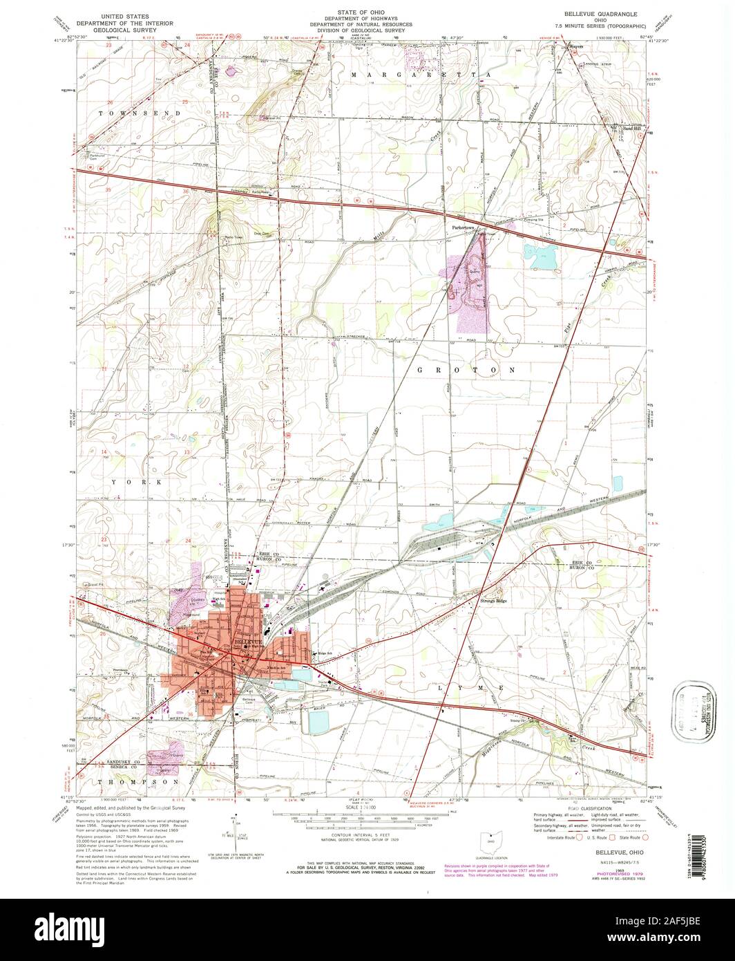 Bellevue ohio map Cut Out Stock Images & Pictures Alamy