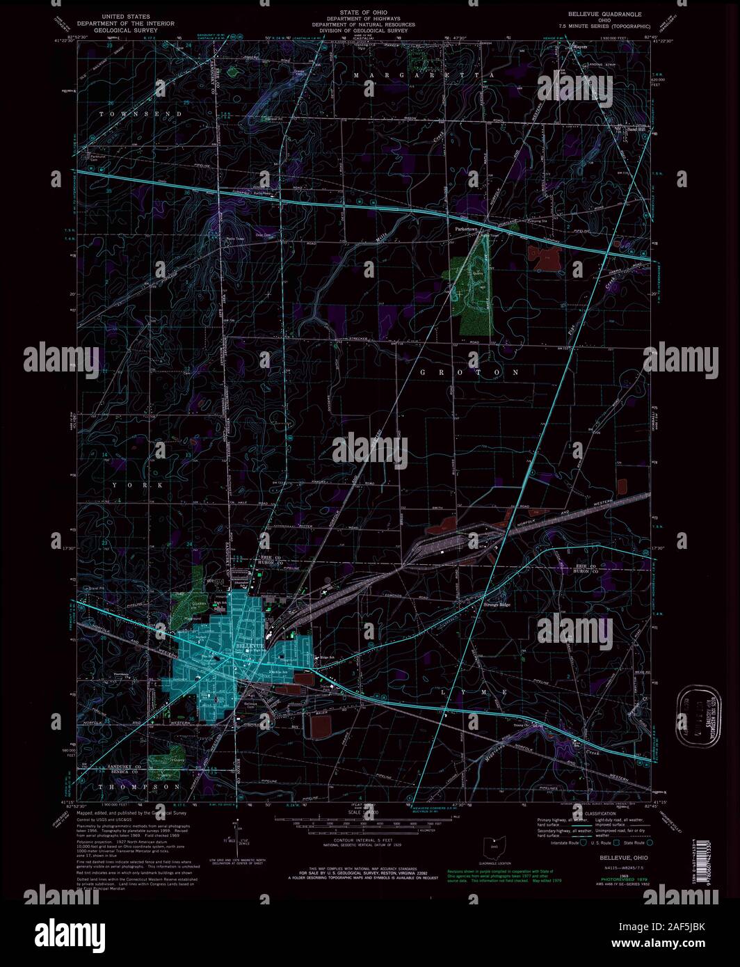 Bellevue ohio map hires stock photography and images Alamy