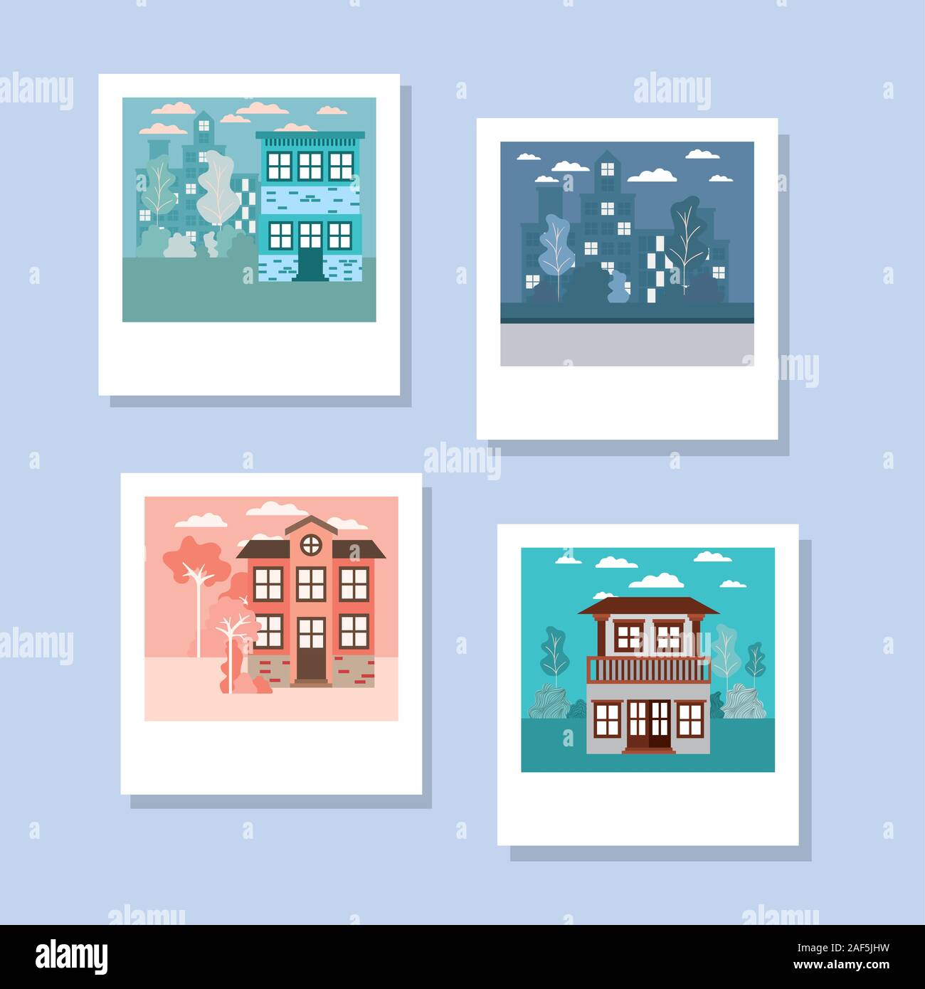 Isolated set of houses buildings vector design Stock Vector Image & Art ...