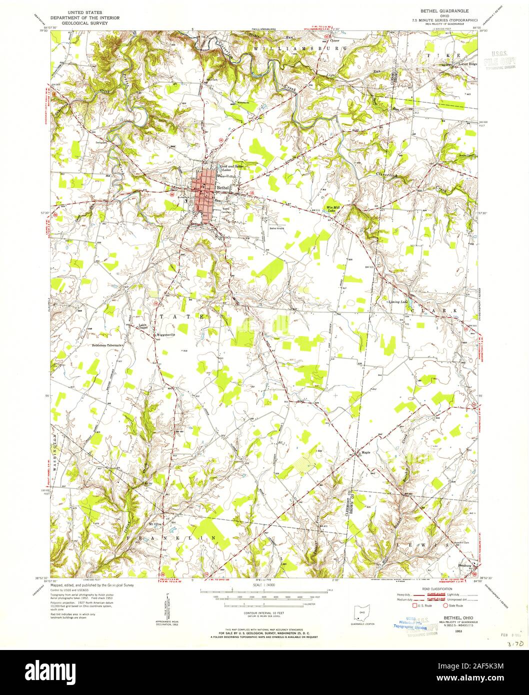 Bethel ohio map hires stock photography and images Alamy