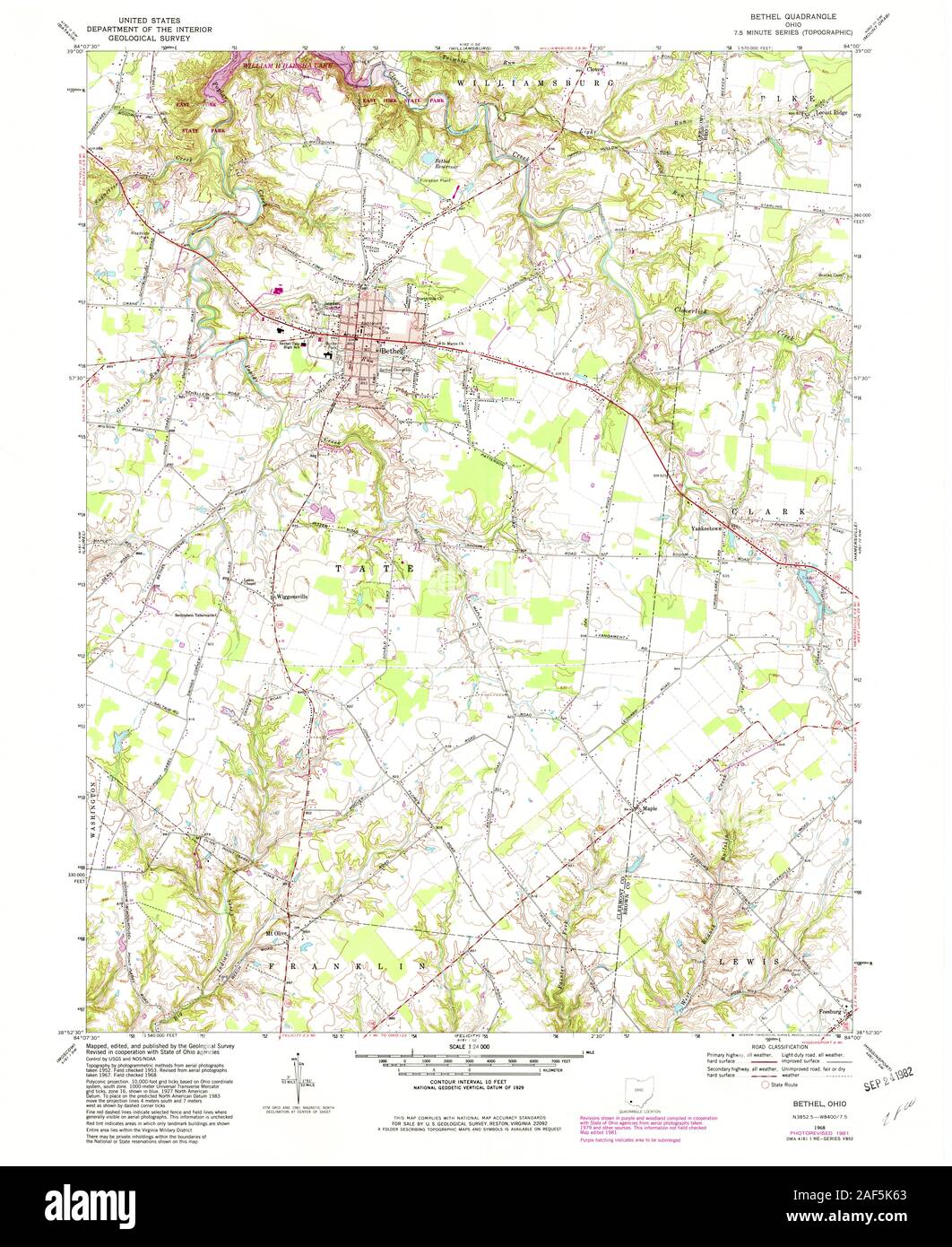 Map of bethel ohio Cut Out Stock Images & Pictures Alamy