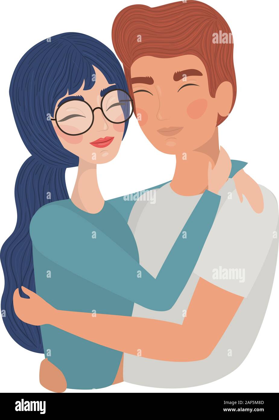 Couple of woman and man drawing vector design Stock Vector Image Art