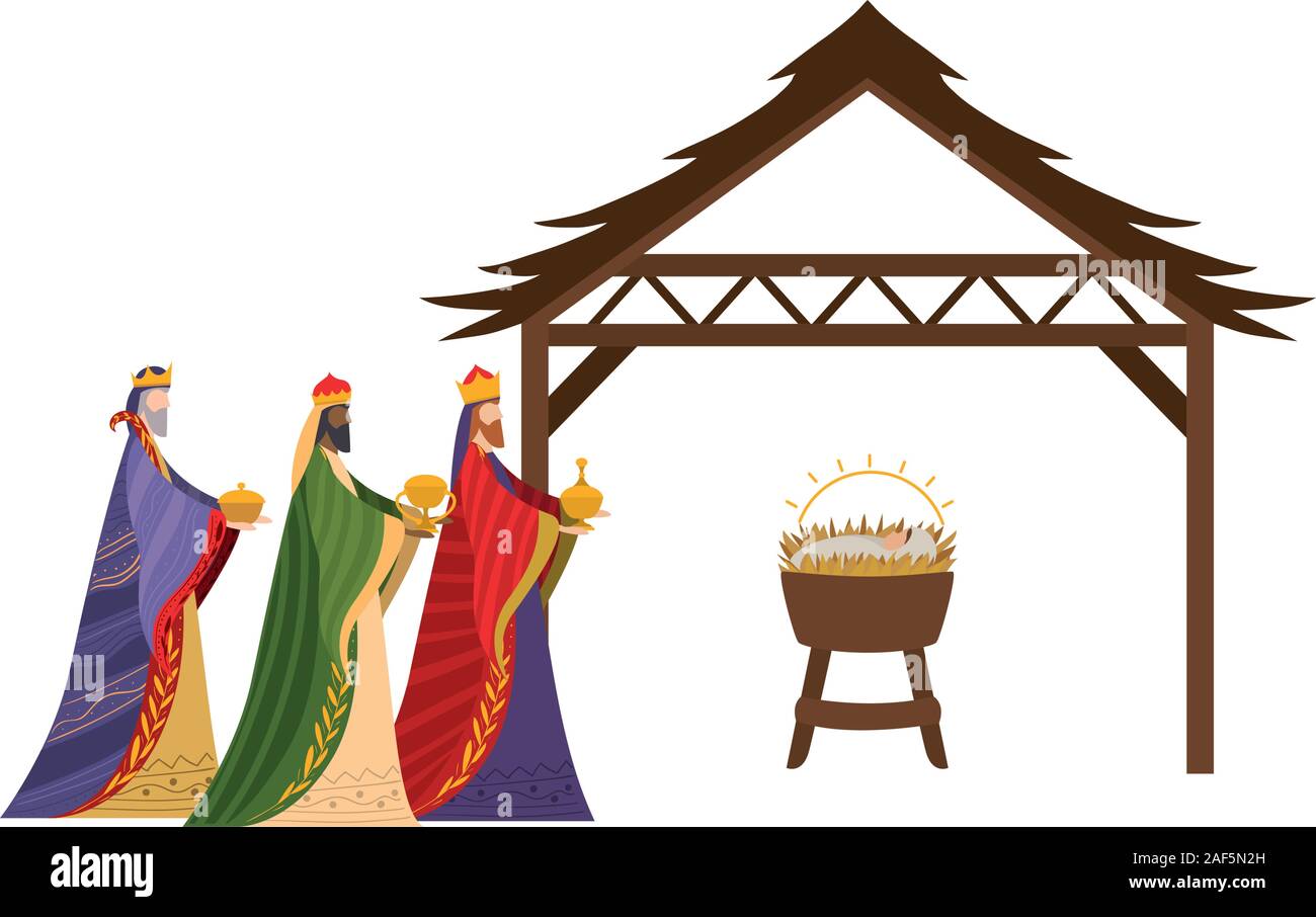 Three Wise Men Of Happy Epiphany Day Vector Design Stock Vector Image 