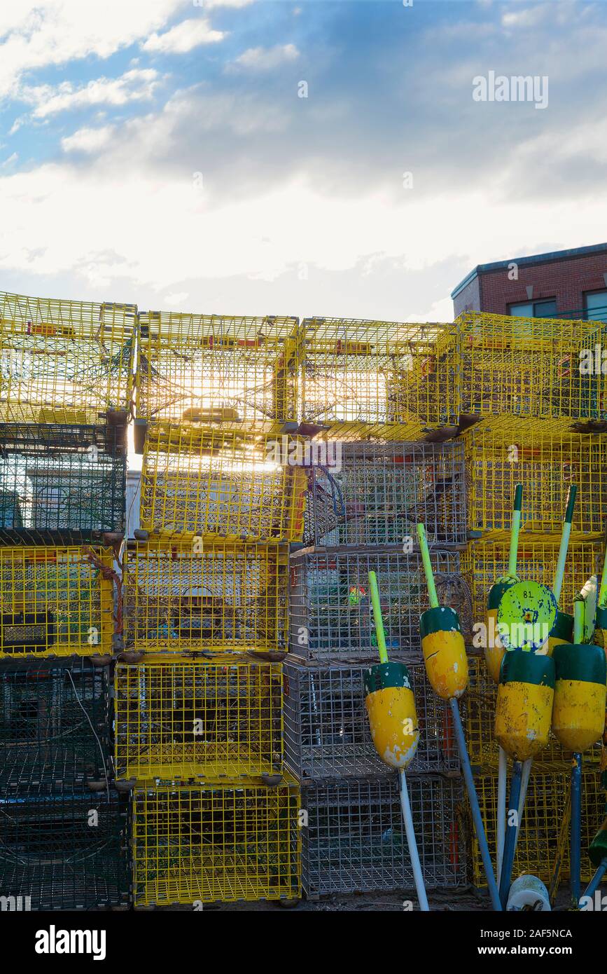 Lobster traps, Maine Stock Photo Alamy