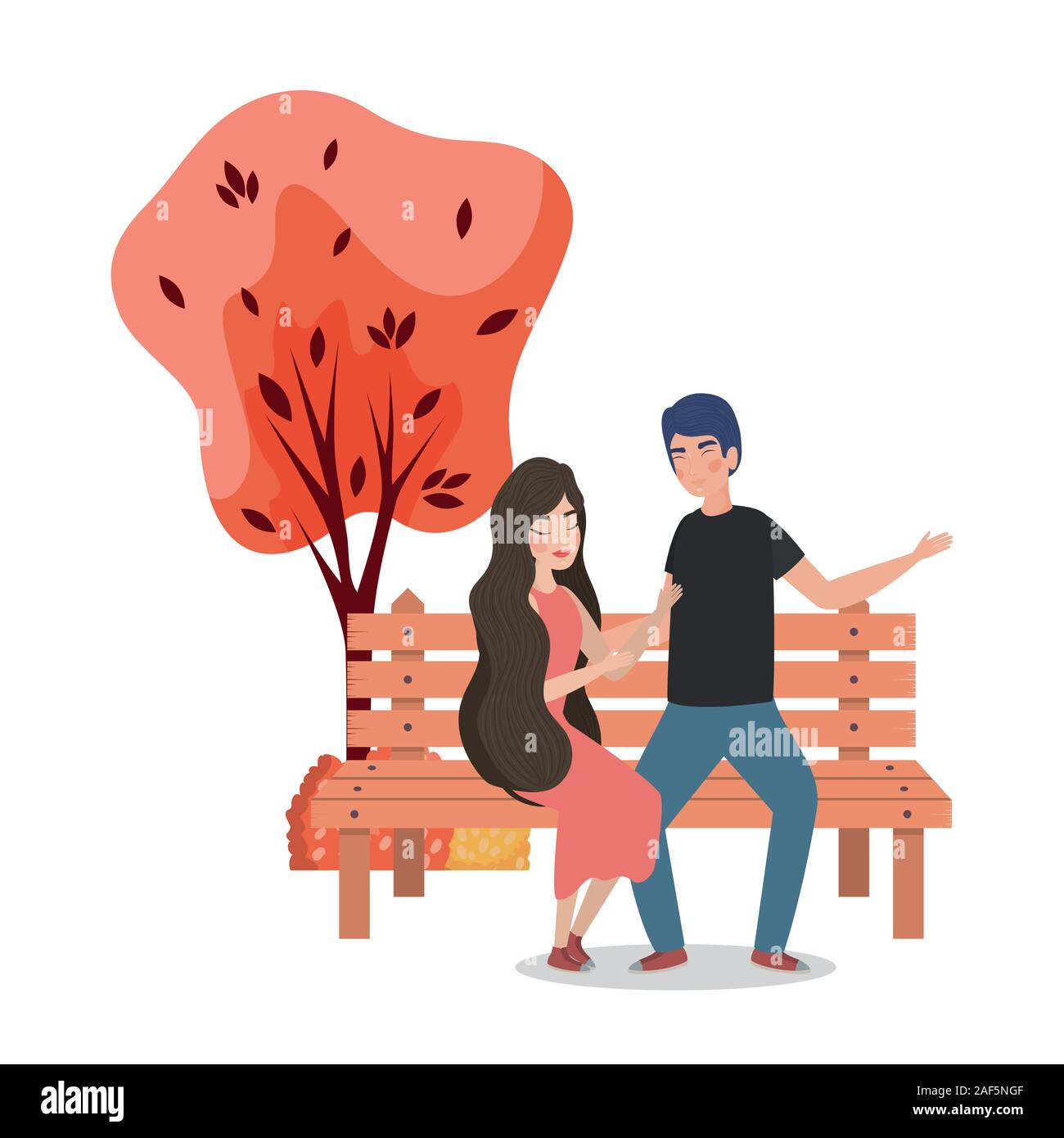 Couple of woman and man drawing vector design Stock Vector Image & Art ...
