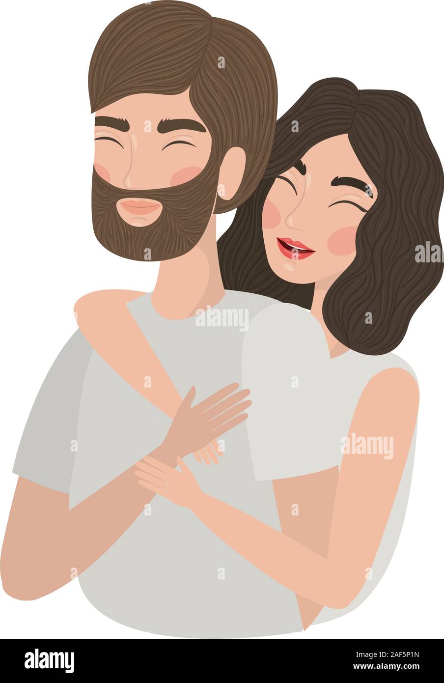 Couple of woman and man drawing vector design Stock Vector Image & Art ...