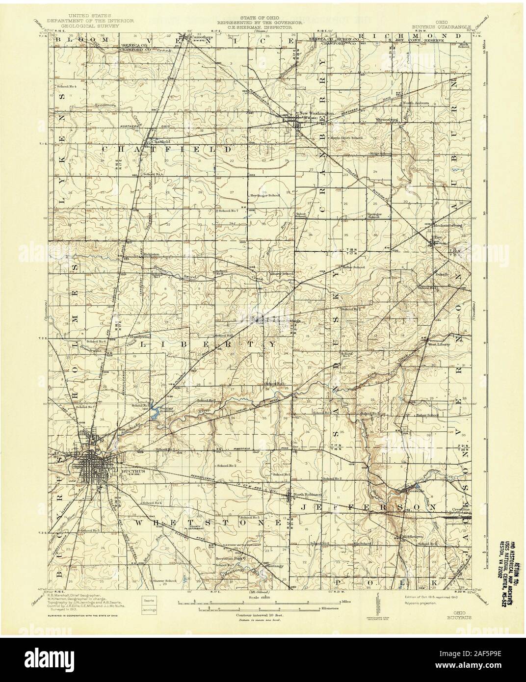 Map of bucyrus ohio hires stock photography and images Alamy