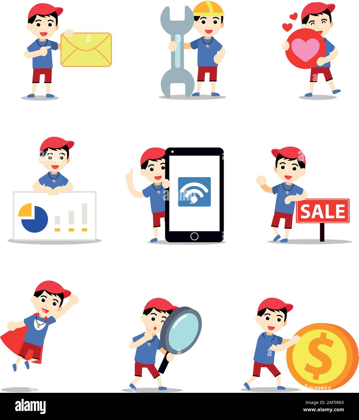 Set of character man coach in football school Stock Vector Image & Art