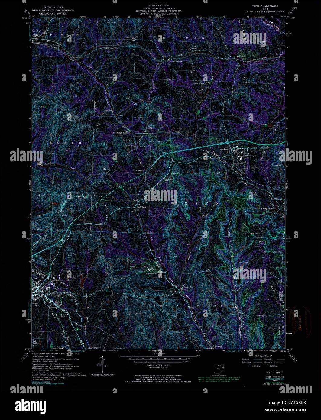 Cadiz ohio map hires stock photography and images Alamy