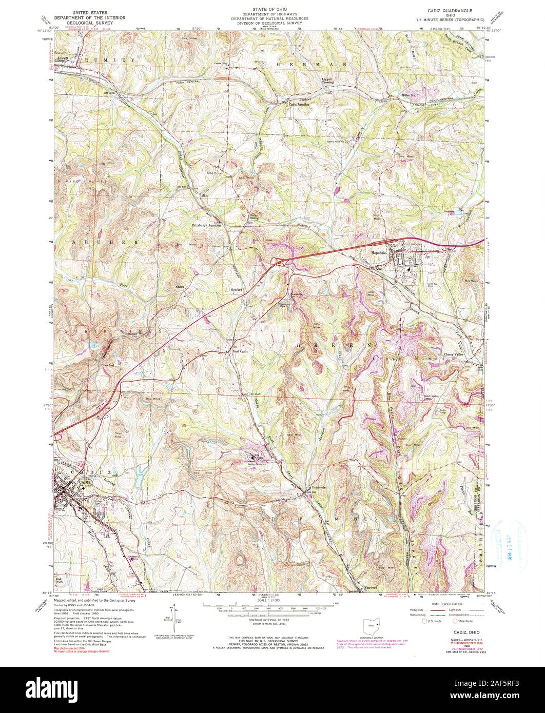 Map of cadiz ohio hires stock photography and images Alamy