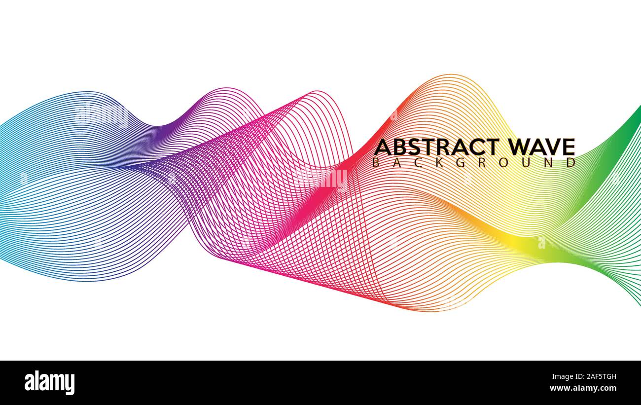 Abstract Rainbow Wave Line Background Design, Spectrum Audio, Bend Tape