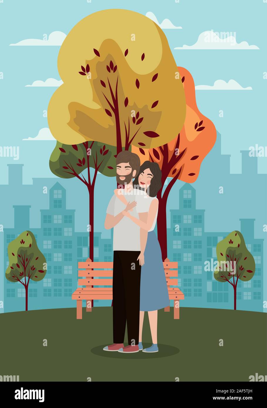 Couple of woman and man drawing vector design Stock Vector Image & Art ...