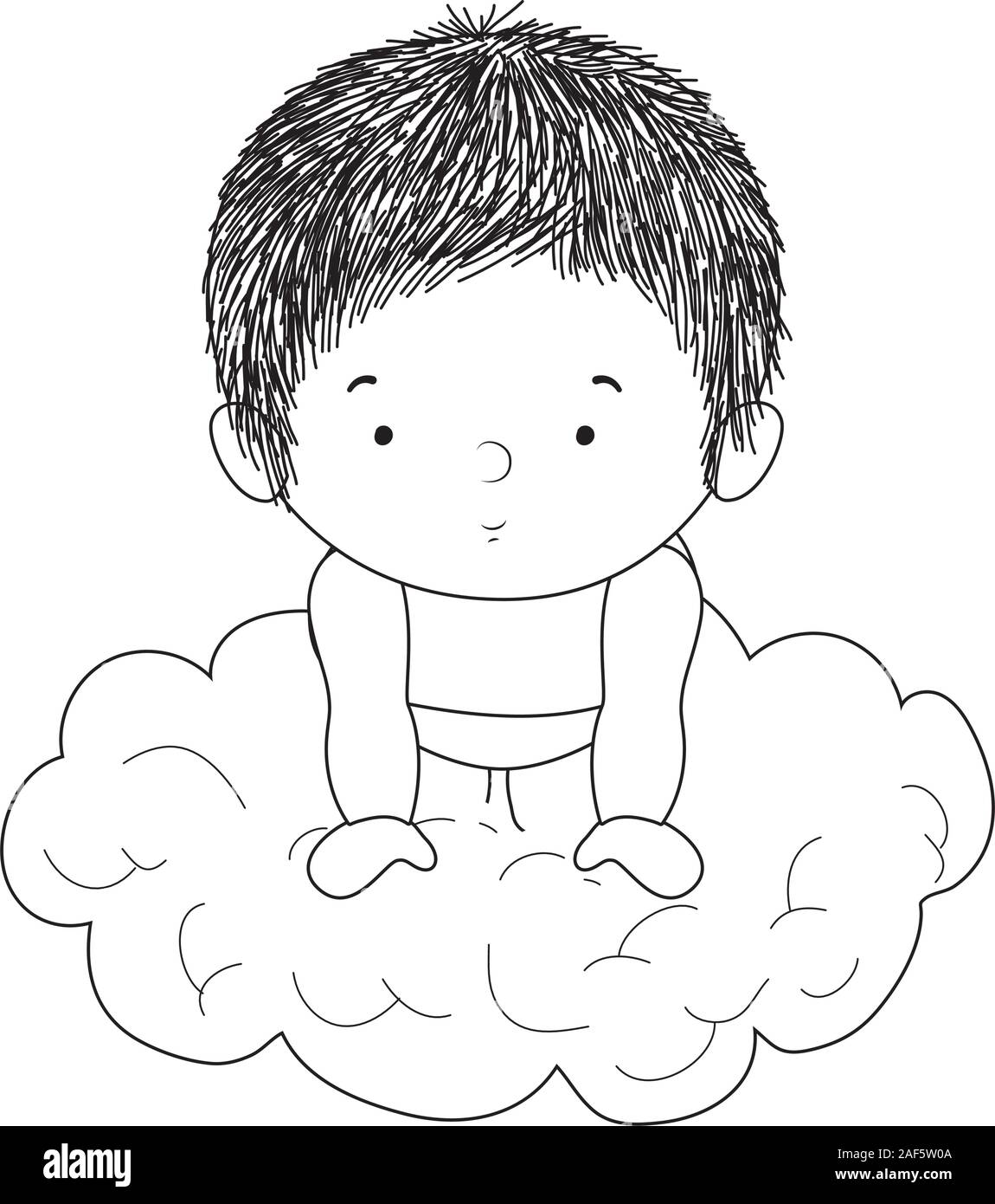 Cute baby boy over cloud vector design Stock Vector Image & Art - Alamy