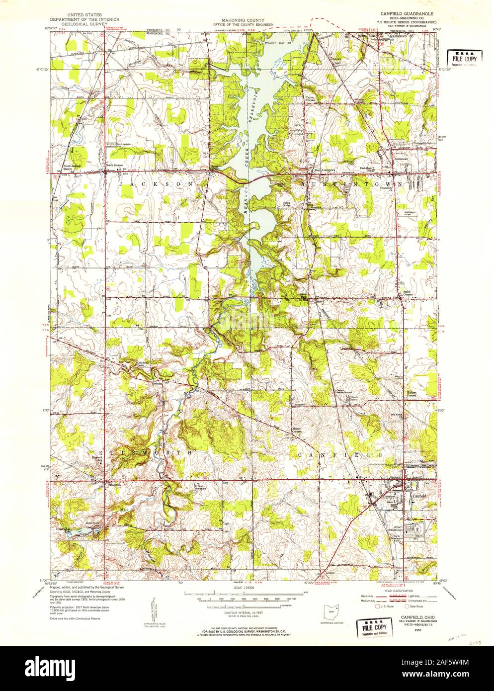 Map of canfield ohio hires stock photography and images Alamy