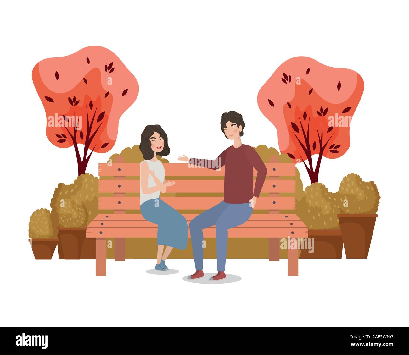 Couple of woman and man drawing vector design Stock Vector Image & Art ...