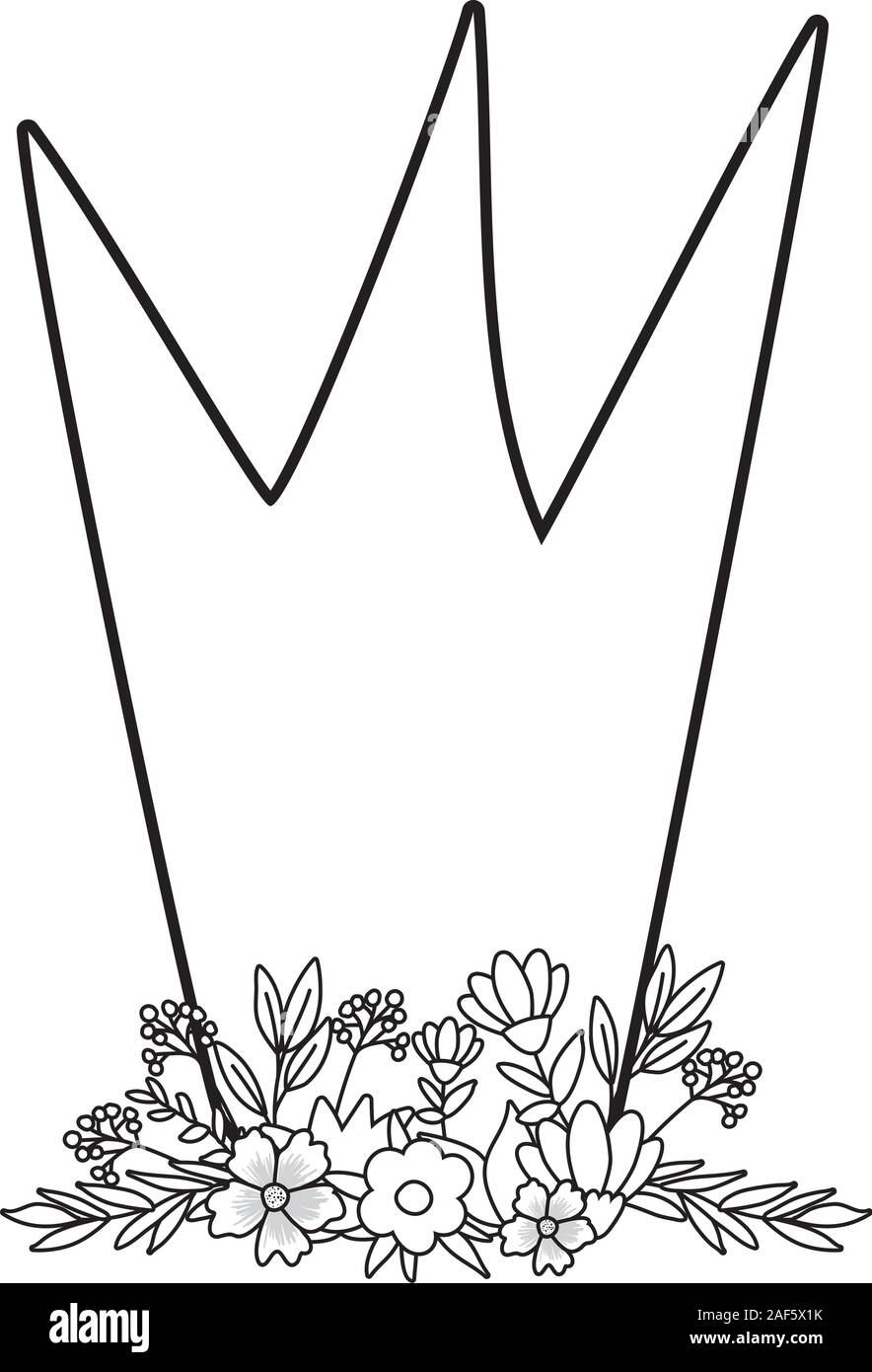Isolated crown with flowers and leaves vector design Stock Vector Image ...