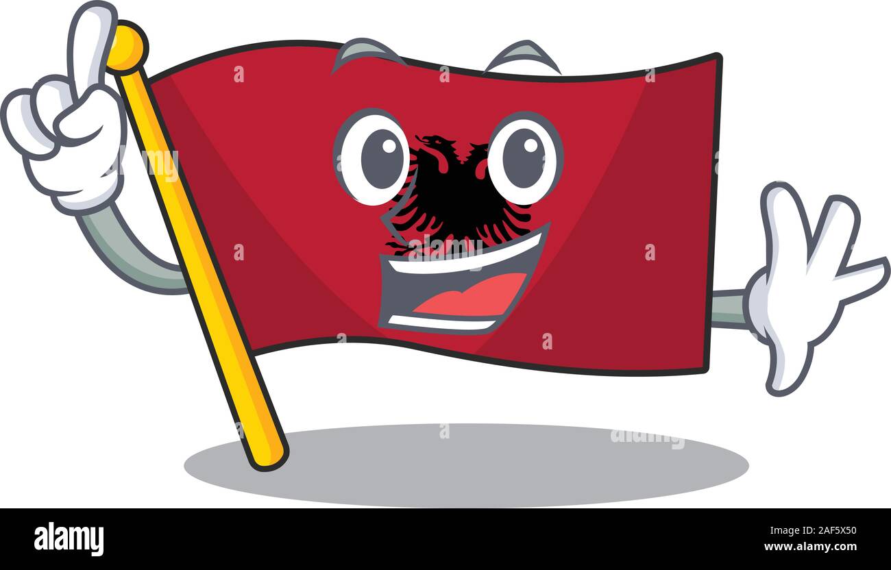 One Finger flag albania Scroll in mascot cartoon character style. Vector illustration Stock Vector Image & Art - Alamy One Finger flag albania Scroll in mascot cartoon character style. Vector illustration Stock Vector Image & Art - Alamy