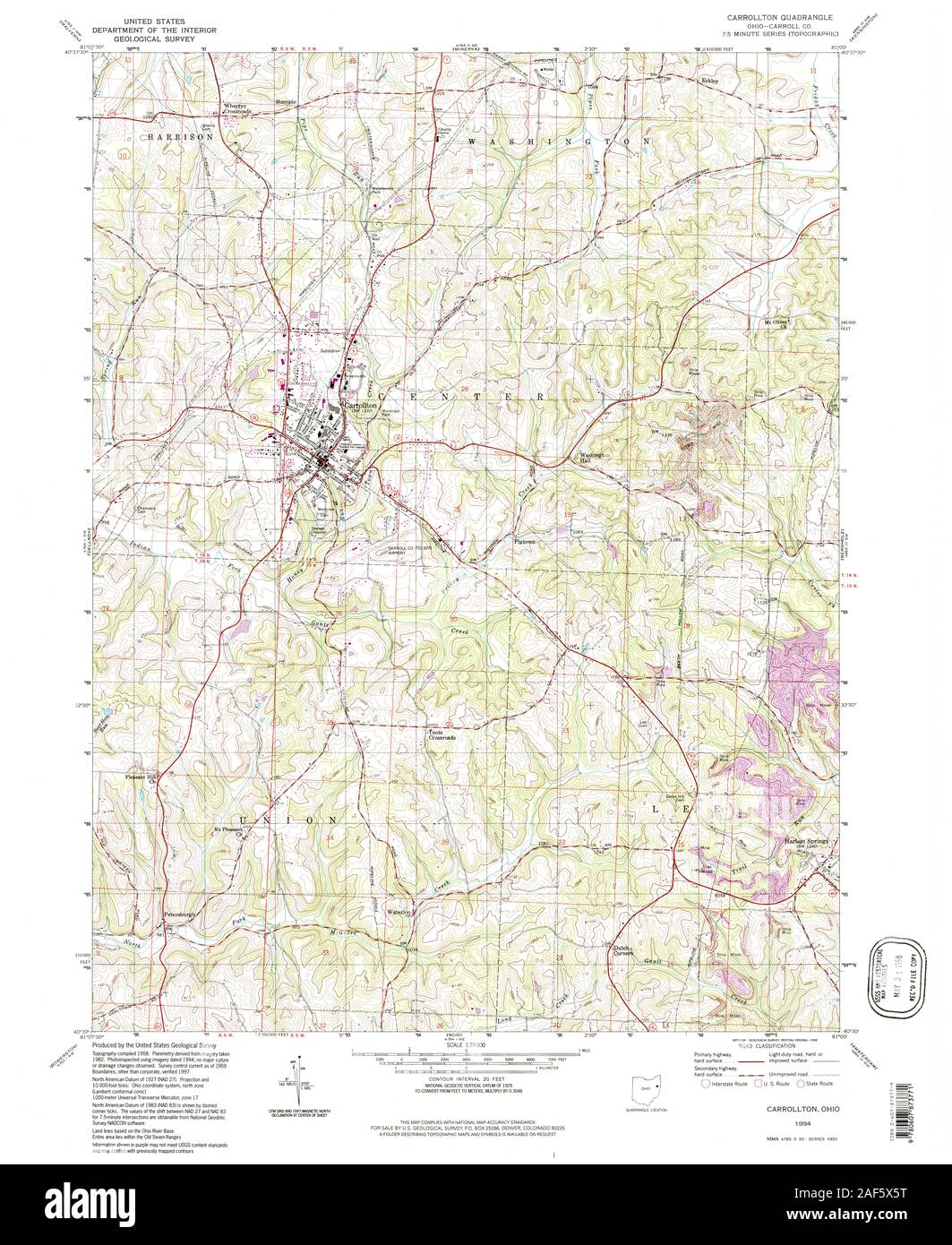 Carrollton ohio map hires stock photography and images Alamy