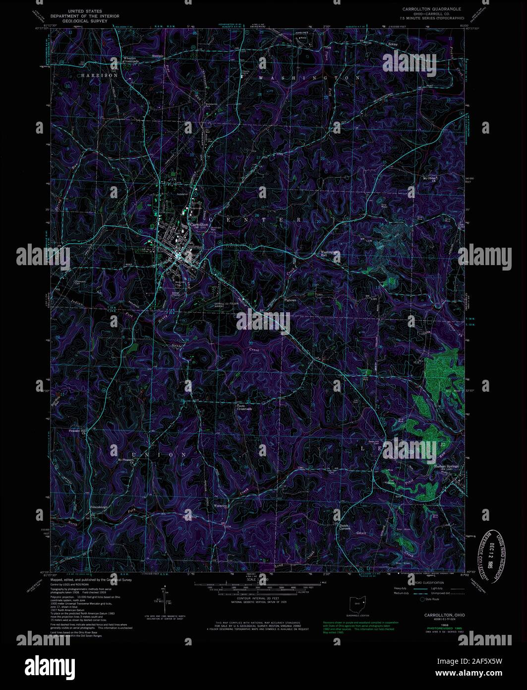 Carrollton ohio map hires stock photography and images Alamy