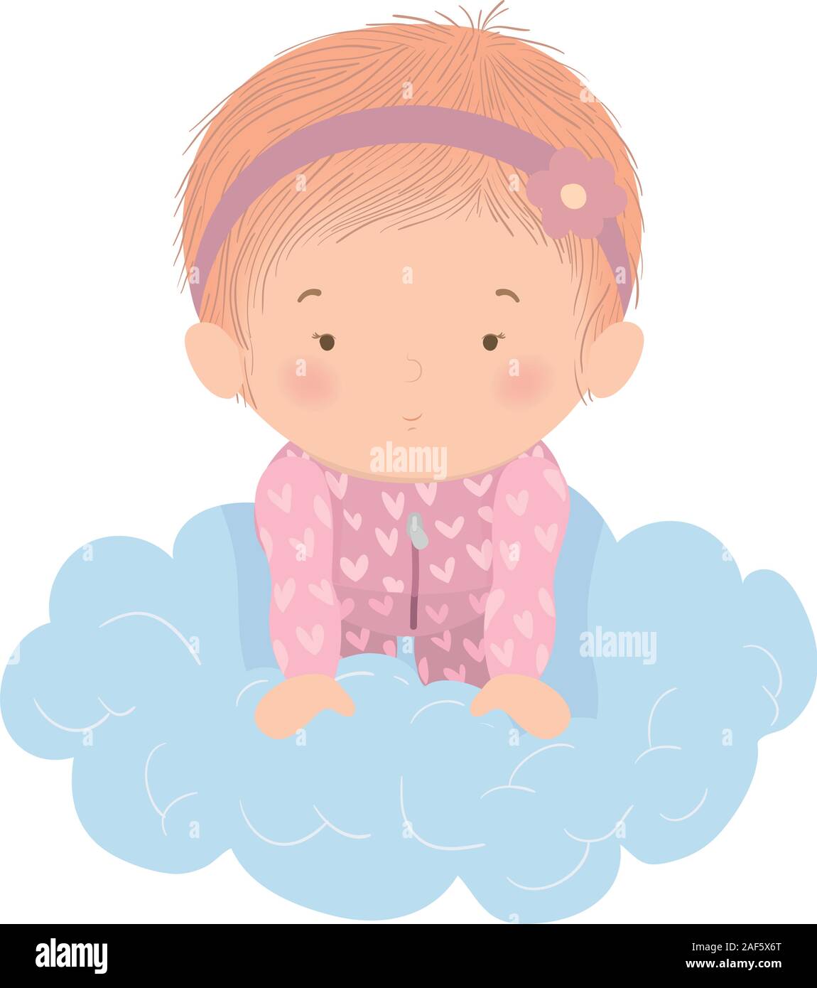 Cute baby girl over cloud vector design Stock Vector Image & Art - Alamy