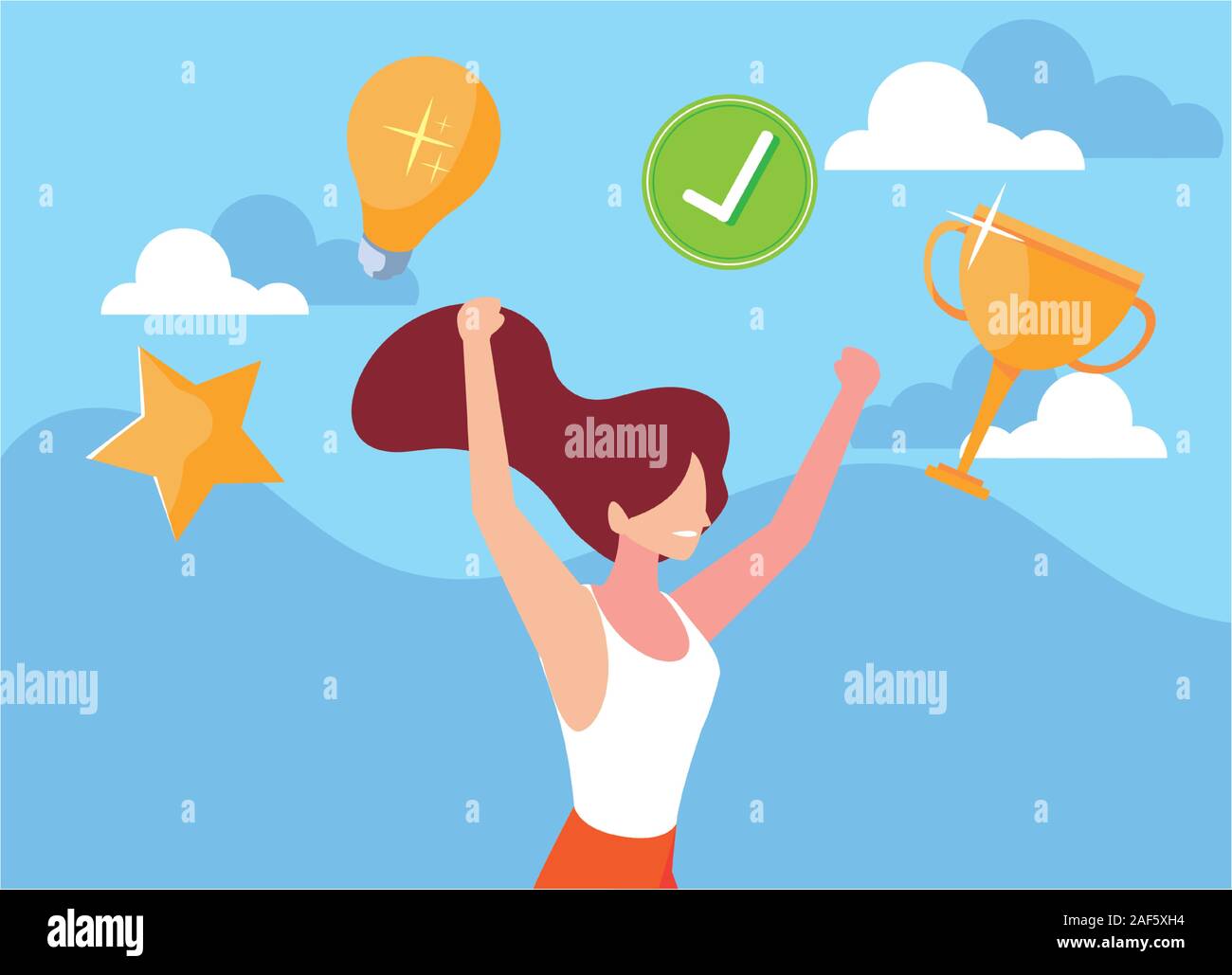 Celebrating goals Stock Vector Images - Alamy