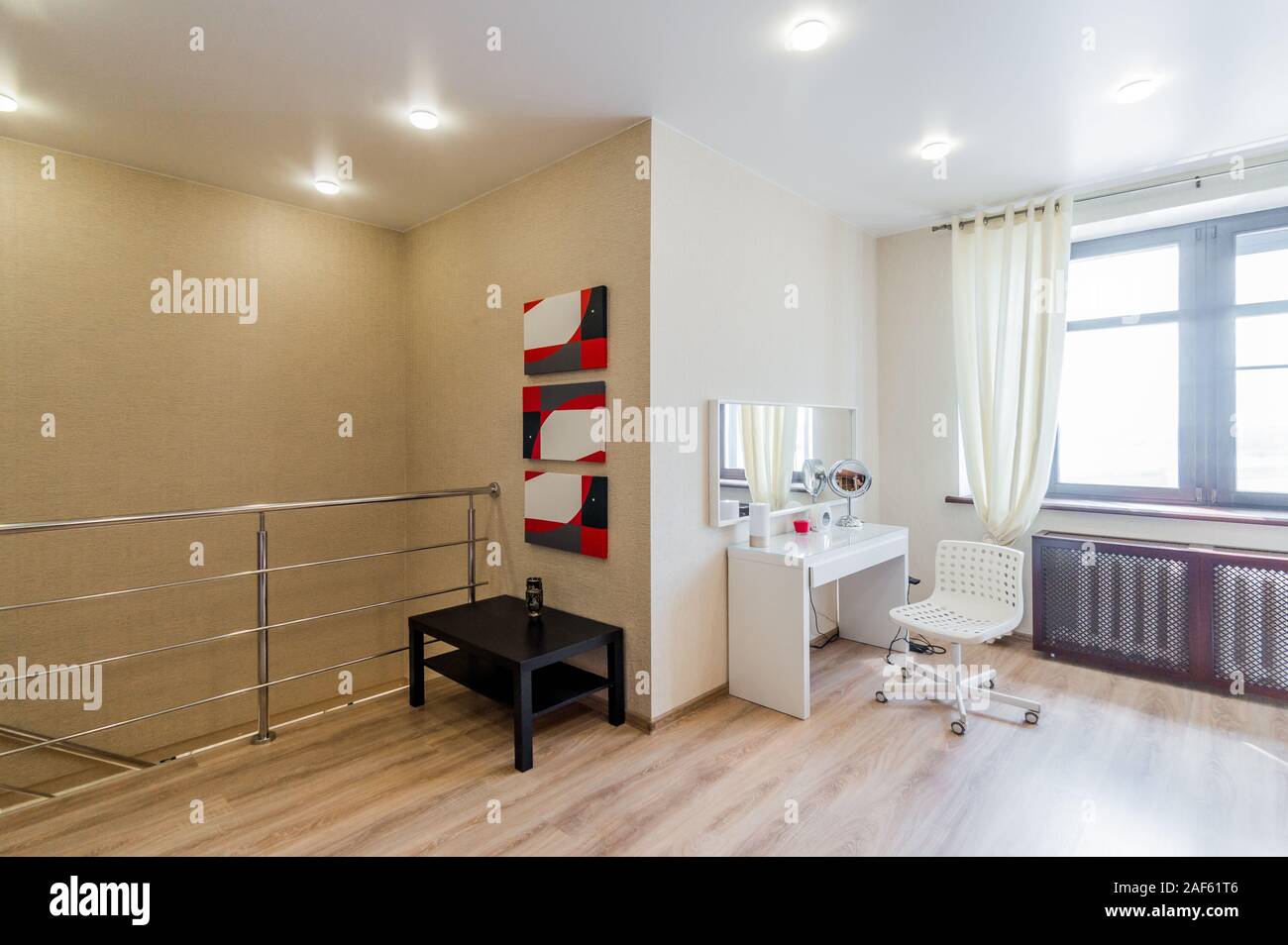 Russia, Moscow- August 05, 2019: interior room apartment modern bright ...