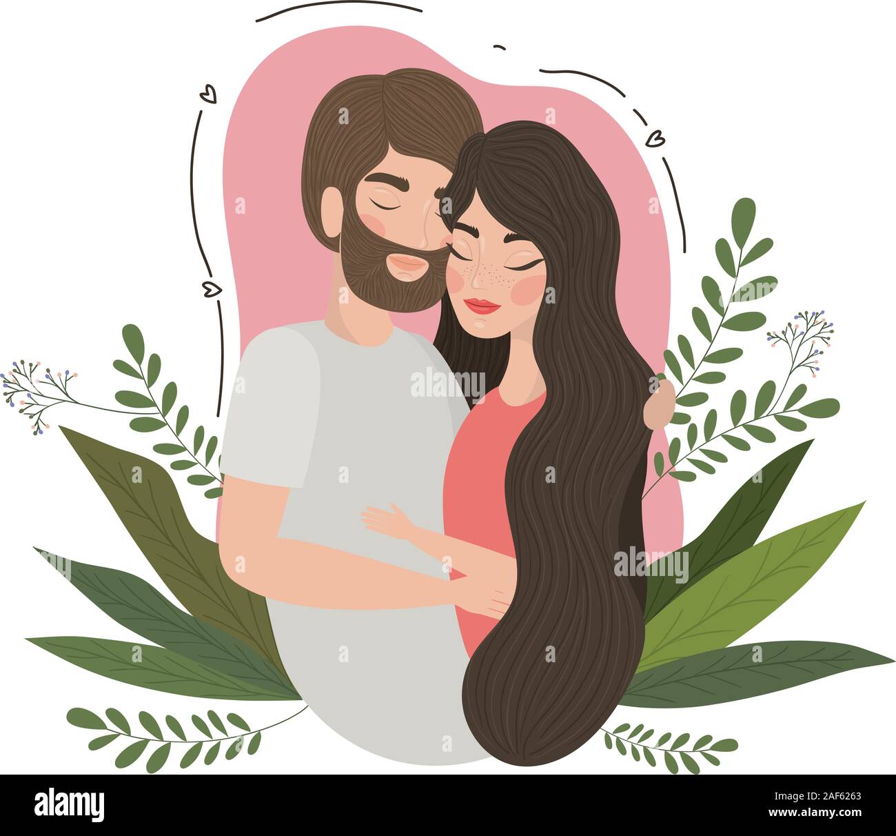 Couple of woman and man drawing vector design Stock Vector Image & Art ...
