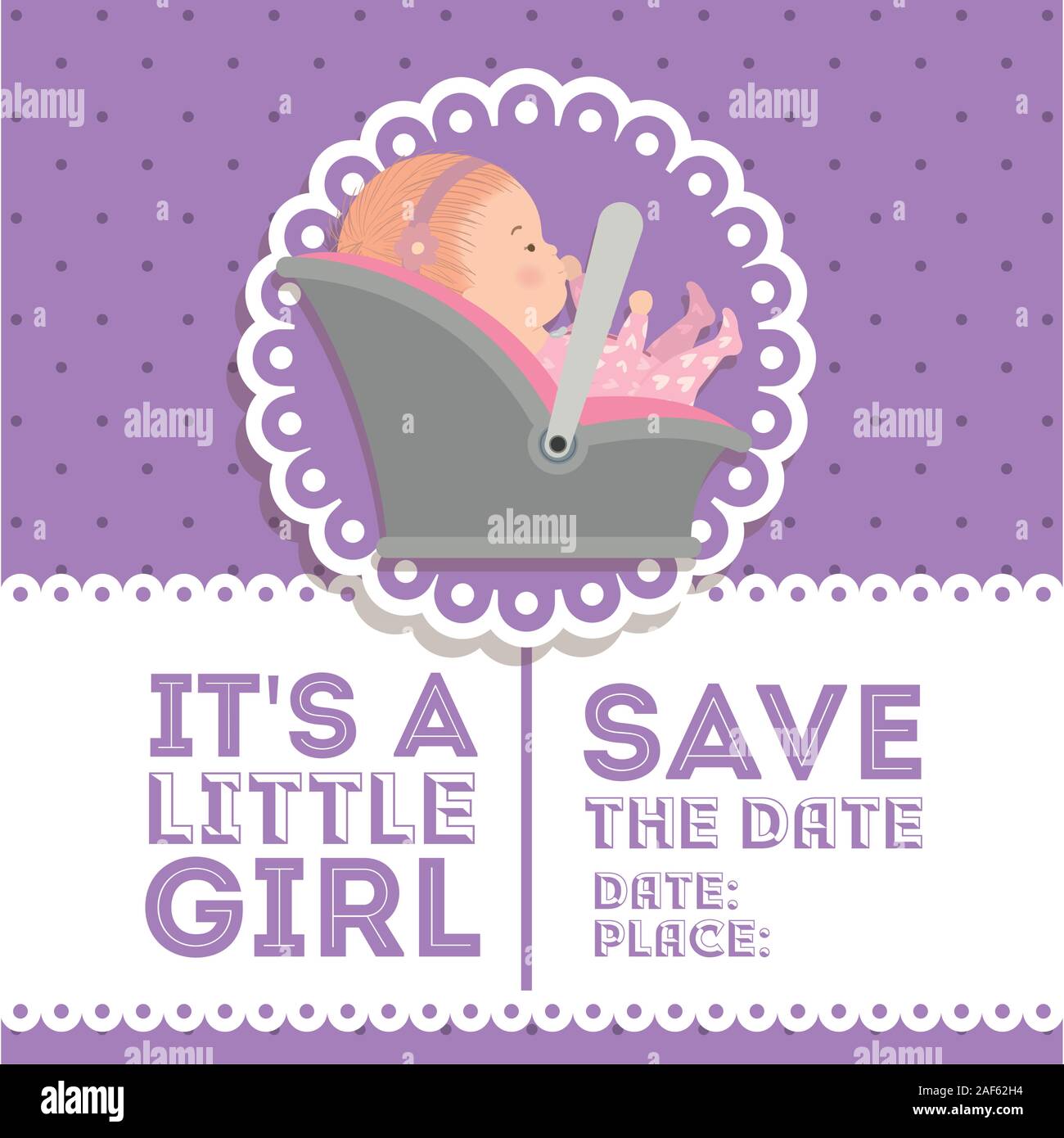 Baby shower invitation and baby girl vector design Stock Vector Image ...