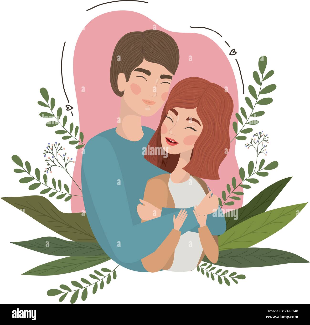 Couple of woman and man drawing vector design Stock Vector Image & Art ...