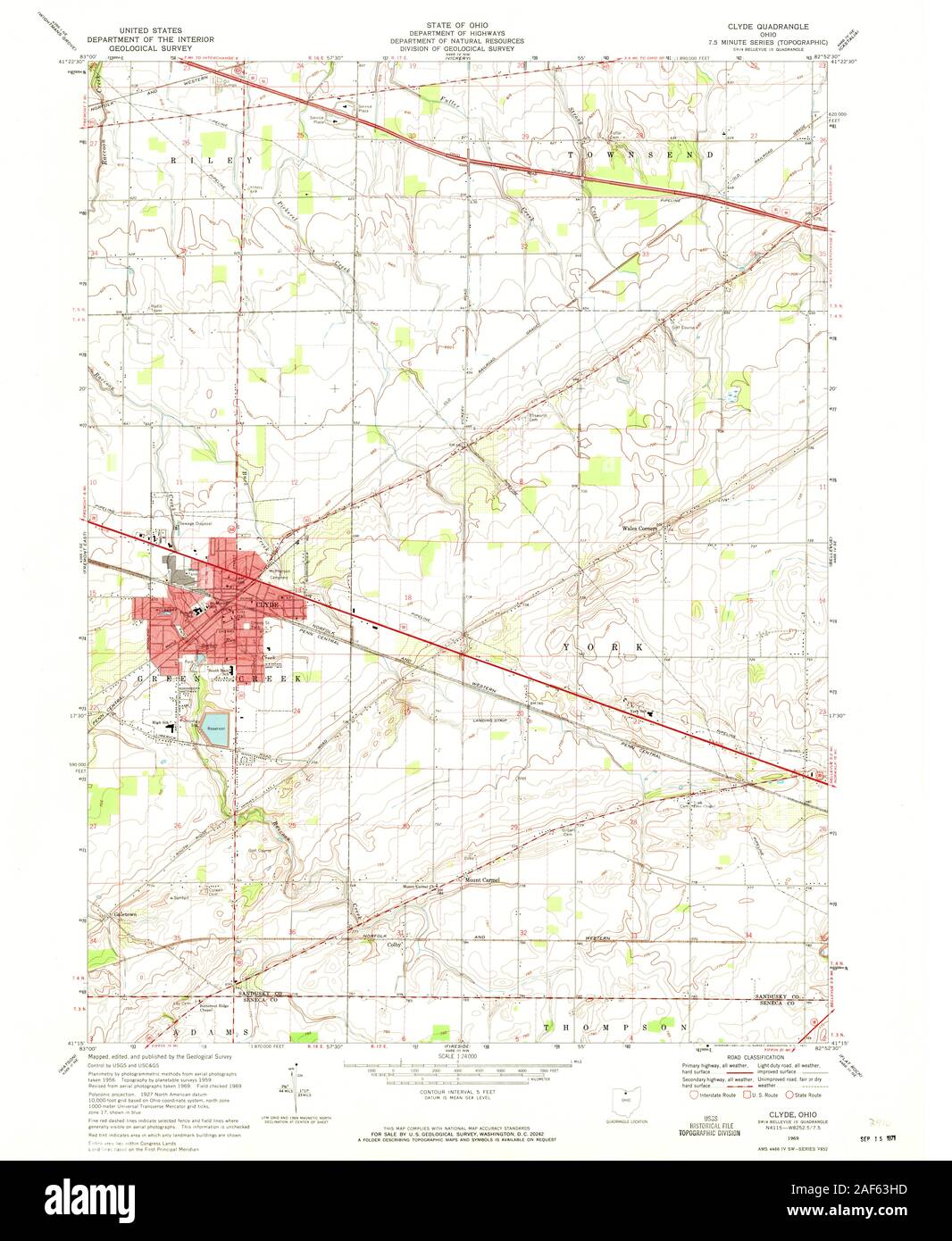 Map of clyde ohio hires stock photography and images Alamy