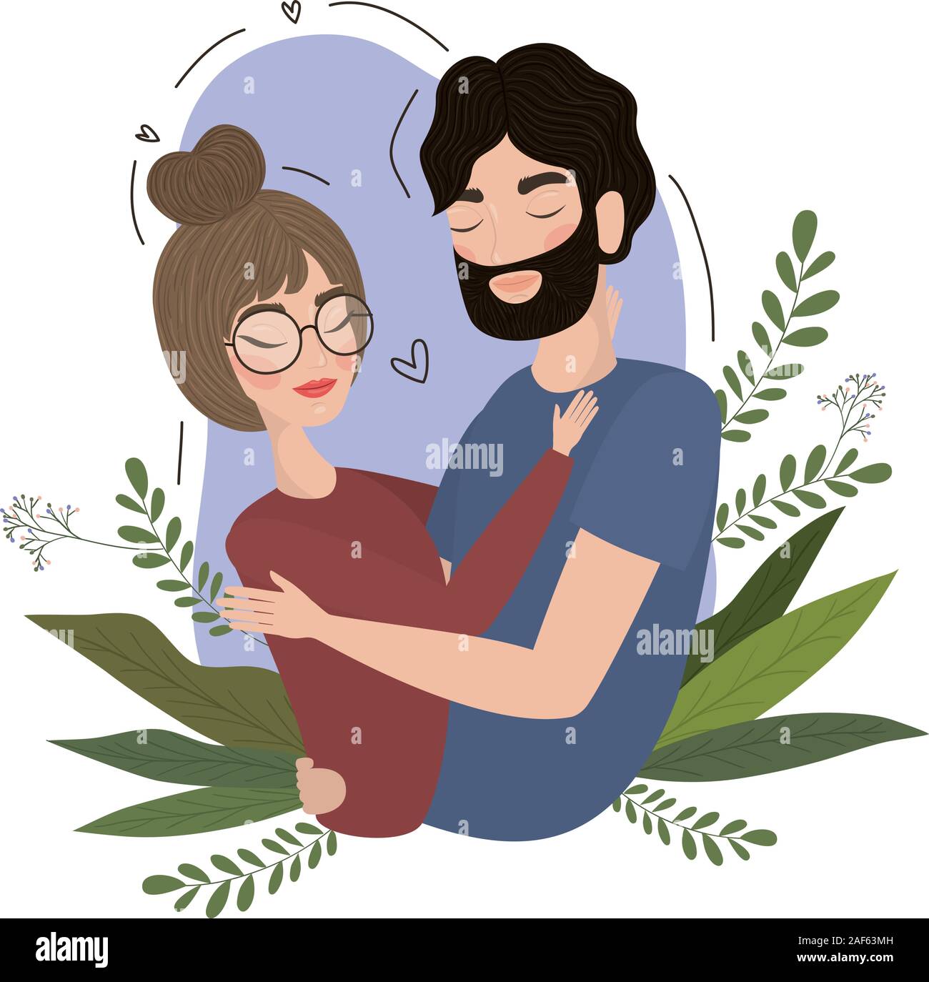 Couple of woman and man drawing vector design Stock Vector Image & Art ...