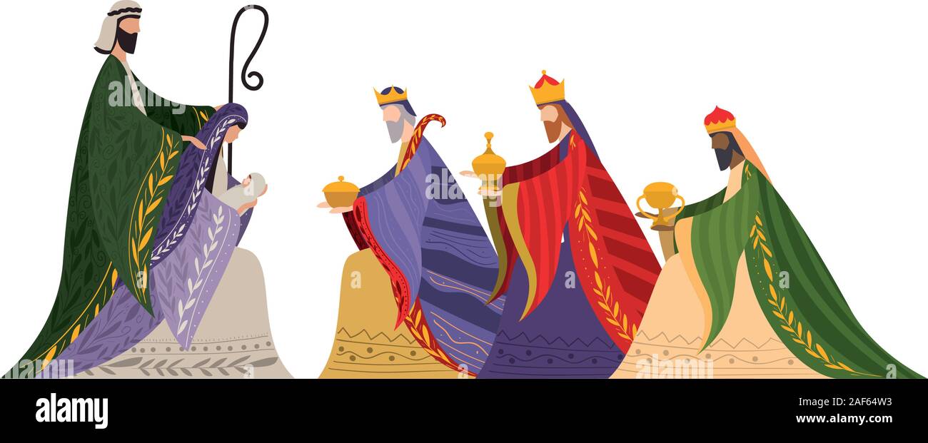 Three wise men of happy epiphany day vector design Stock Vector Image ...