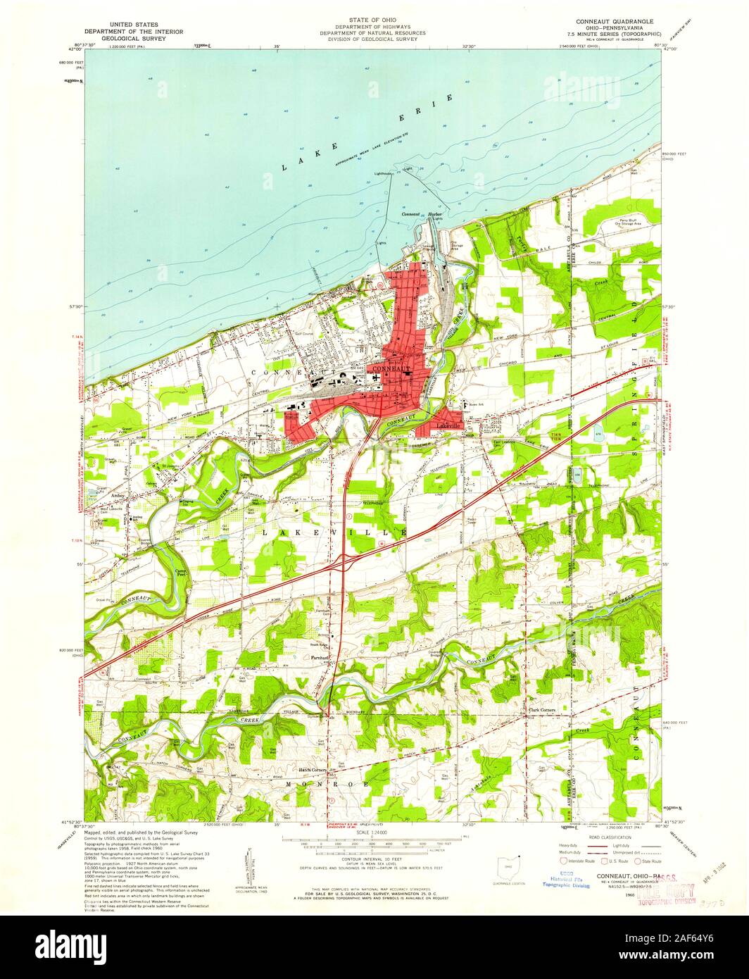 Conneaut ohio map Cut Out Stock Images &amp; Pictures - Alamy