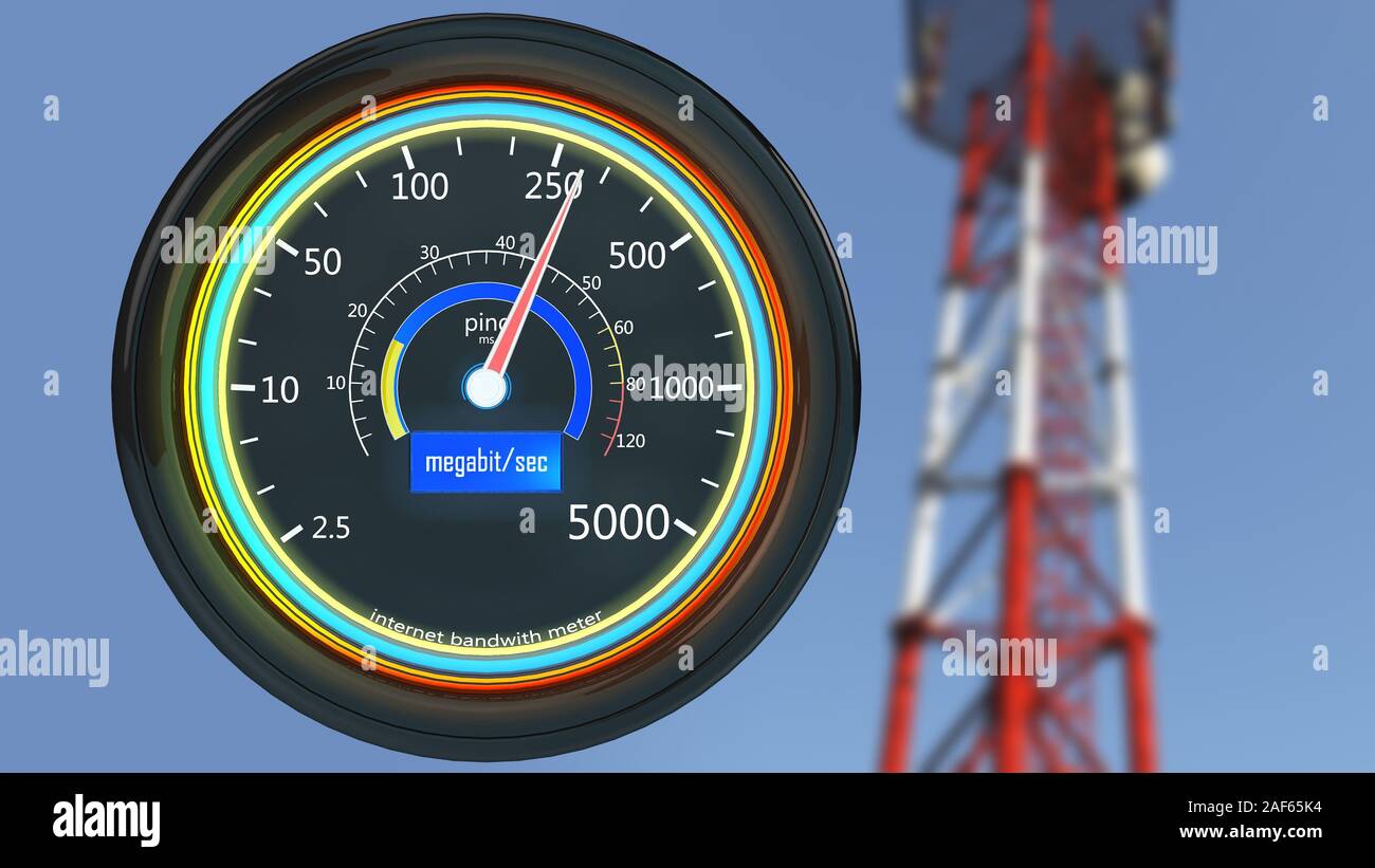 Bandwidrh Ruler Internet Bandwith Meter 3 3D Illustration Stock Photo - Alamy