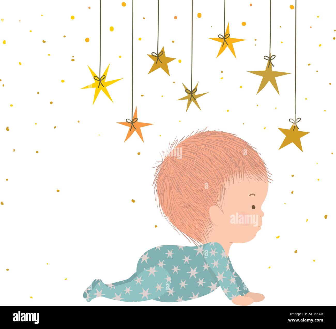 Cute baby boy with stars vector design Stock Vector Image & Art - Alamy