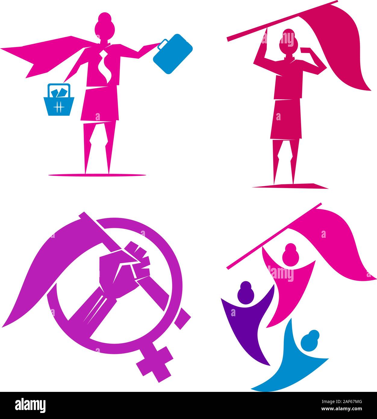 Woman power logo vector illustration icon symbol isolated Stock Vector  Image & Art - Alamy